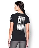 Under Armour Women's Freedom Flag T-Shirt, Black (001), Small