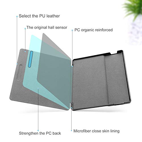 Jingdu Water-Safe Case for All-New Kindle Oasis(10th Generation, 2019 Release and 9th Generaion, 2017 Release) Premium PU Leather Slim Lightweight Smart Cover with Auto Wake/Sleep (Kongming Lantern)
