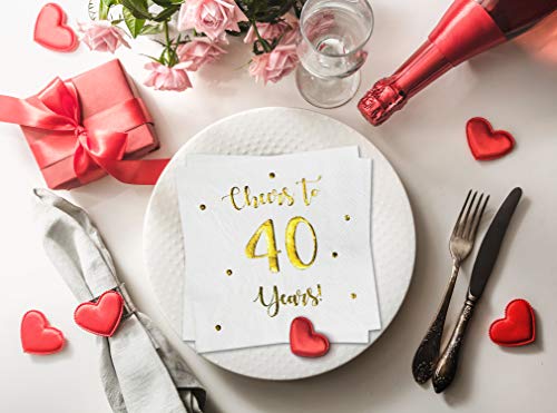 Cheers-to-40-Years-Cocktail-Napkins-Happy-40th-Birthday-Decorations-for-Men-and-Women-and-Wedding-Anniversary-Party-Decorations-50-Pack-3-Ply-Napkins-5-x-5-inch-folded-White