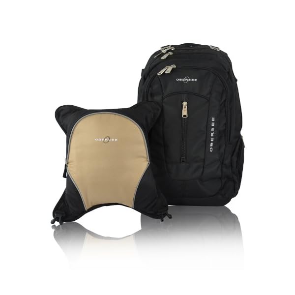 Bern Diaper Backpack, Shoulder Baby Bag, With Food Cooler, Clip to Stroller (Black/Sand)