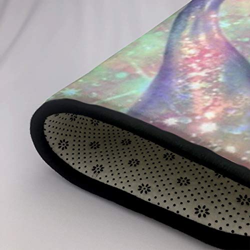 Bedroom Living Room Kitchen Extra Large Kitchen Rugs Home Decor - Magic Tail Glitter Pink Mermaid Floor Mat Doormats Fast Dry Toilet Bath Rug Yoga Mat Throw Rugs Runner