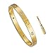 Z.RACLE 12MM H Buckle Bangle Bracelets for Women Gold/White