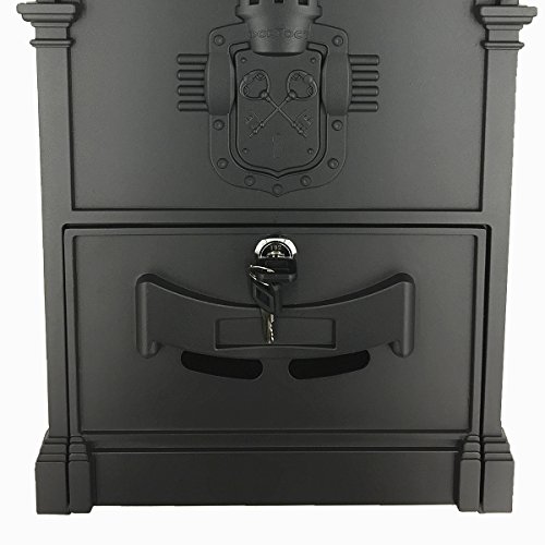 Yahead Outdoor Mailbox Retro Vintage European Aluminum Wall Mounted Mail Box Post Box Secure Letterbox Outside Mailboxe - Thumbnail 6