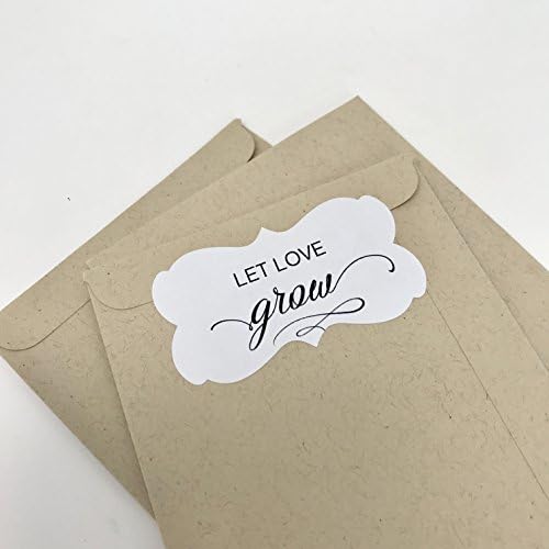 Let Love Grow Stickers, Fancy Frame, Ornate Frame Stickers, Pretty Stickers, Fancy Script Writing, Seed Favor, Love Grow, Set of 36