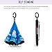 Spar. Saa Double Layer Inverted Umbrella with C-Shaped Handle, Anti-UV Waterproof Windproof Straight Umbrella for Car Rain Outdoor Use