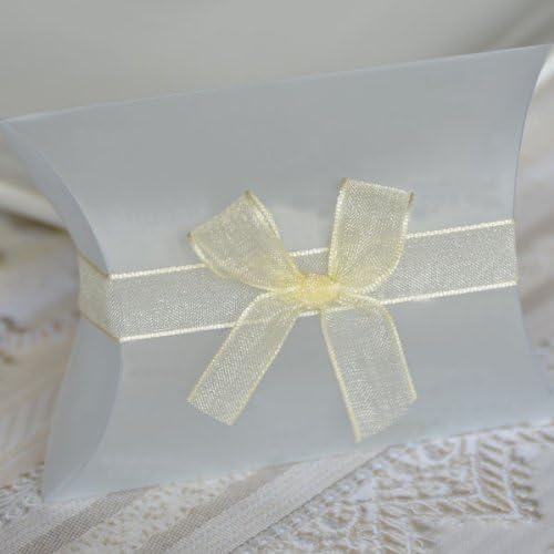Self Adhesive Organza Bow and Ribbon - Ivory (20 Count)