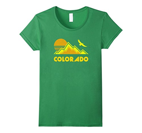 Womens retro colorado t-shirt distressed hiking tee med…