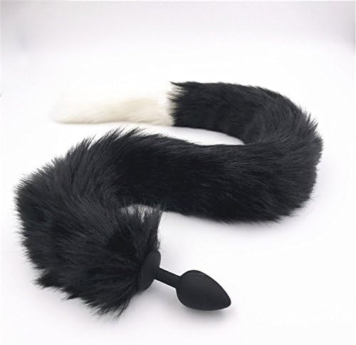 Fashion Funny Love Over Long Faux Fox Tail Butt Backyard Stopper Sexy Toy Color Black White
