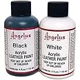 Angelus Brand Acrylic Leather Paint Waterproof 4oz - Black & White Duo