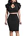 Mokoru Women's Cut Out Tiered Ruffle Sleeve Sexy 2 Piece Bodycon Midi Club Dress, Large, Black