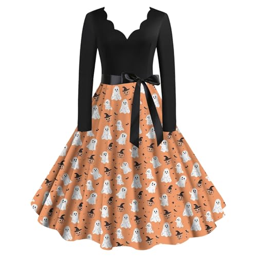 Halloween Costumes for Women Ladies Dresses for Party Cosplay Evening Prom Cocktail Swing Vintage Elegant Dress Long Sleeve Plus Size Medieval Costume