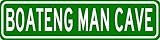 BOATENG MAN CAVE Sign - Personalized Aluminum Last Name Street Sign - 6 x 24 Inches
