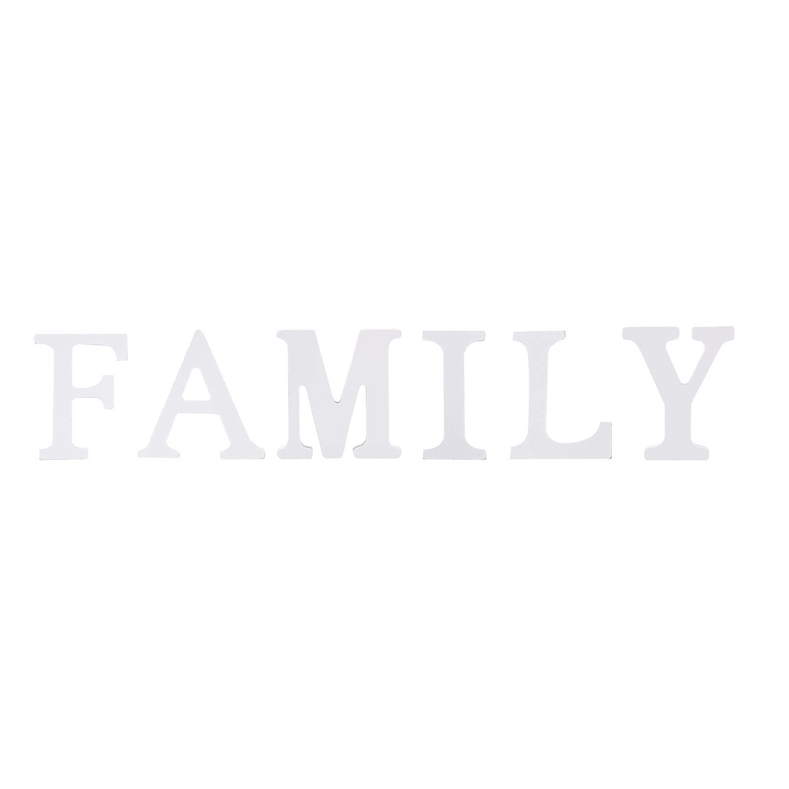 Cheriswelry Wood Family Signs, Natural Wood Family Letter Word Block Freestanding Wooden Ornaments for Home Party Decoration