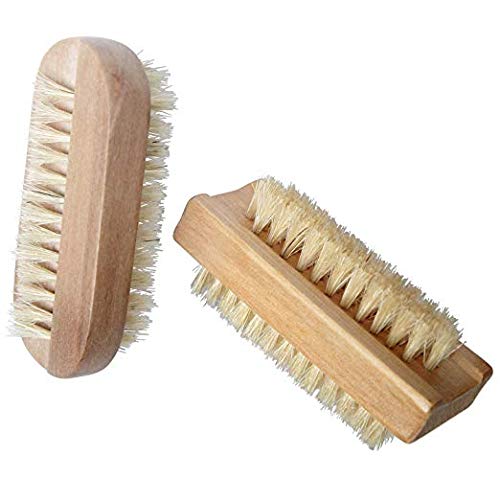 Beautyours Wooden Hand & Nail Brush 2-Pack Set - Natural Bristle SPA Dual Surface Two-Sided - Thumbnail 4