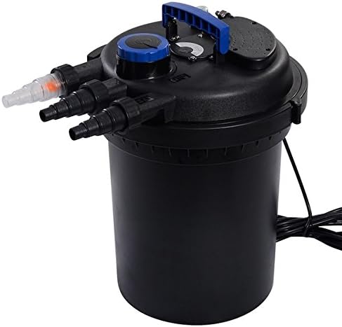 4000 GPH Pond Pressure Bio Filter With UVC Ultraviolet Purifier Sterilizer Light 10000L Koi Water Built-In UV Bulbs System