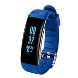 Smart Bracelet, Longess High Precision Heart Rate Blood Pressure Monitor IP 68 Waterproof Wristband Pedometer SMS Reminder Wechat Motion Fitness Activity Tracker for Android IOS