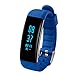 Smart Bracelet, Longess High Precision Heart Rate Blood Pressure Monitor IP 68 Waterproof Wristband Pedometer SMS Reminder Wechat Motion Fitness Activity Tracker for Android IOS