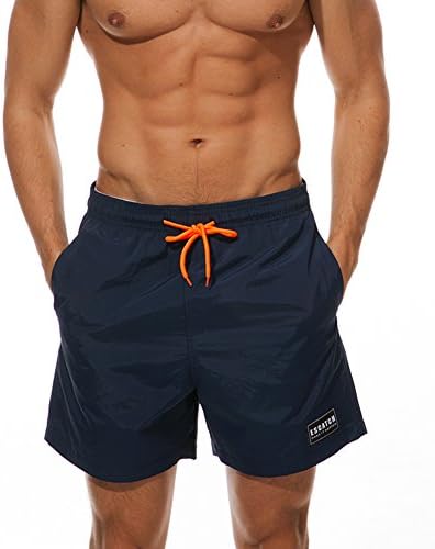 Uyue Men's Swim Trunk, Beach Shorts Quick Dry Beachwear Summer Sports Shorts for Swimming Surfing Running (Dark Blue, Size S (Tag L, Fit Waist : 29''~32''))