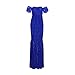 Women's Off Shoulder Ruffle Sleeves Lace Mermaid Maternity Slim Fit Gown Maxi Bridesmaid Photography Dress(Royal Blue,S)