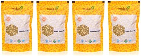Midas Organics Organic Moong Dal Split (Pack of 4, 250 gm Each)