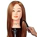 Hairdressing Training Head, LuckyFine 18'' Brown Hair Super Long Golden Hair Mannequin Head - Practice Training Doll Heads Cosmetology - Hair Styling Mannequins Heads with Clamp