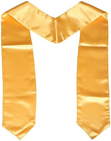 YesGraduation Shiny Plain Choir Stoles-60 Inches Long,Gold