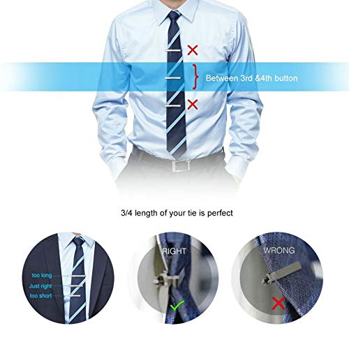 MOZETO Tie Clip, 4pcs Fashion Elegant Style Tie Bar Set for Regular Ties, Luxury Package, Gift for Men