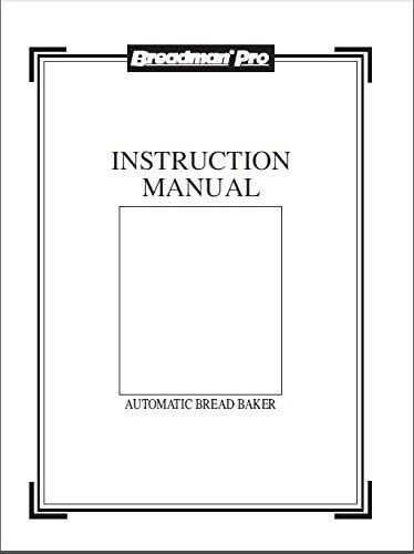 Breadman Bread Machine Maker Instruction Manual (Model: BK1050S) Reprint [Plastic Comb]