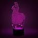 3D Illusion Lamp Alpaca Led Night Light, USB Powered 7 Colours Flashing Touch Switch Bedroom Decoration Lighting for Kids Christmas Gift