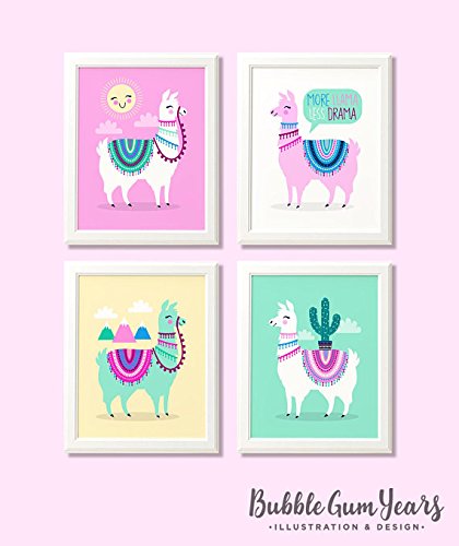 llama nursery print