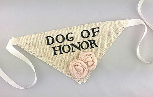 Hello Hazel Company Dog of Honor Wedding Pet Bandana with Blush Flowers