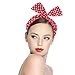 Ondder Wire Headband 4 Pack Retro Bowknot Polka Dot Wire Hair Holders for Women, Red