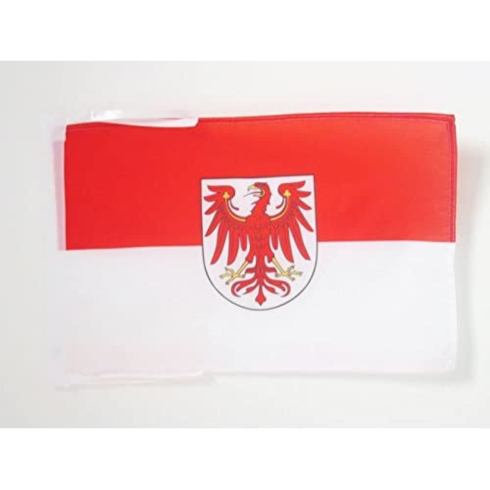 AZ FLAG - Brandenburg Flag - 18'' x 12'' - 100% Polyester Germany - German region of Brandenburg Small Banner with Two Cords - Fade Resistant - Vivid Colors - 18x12 in - 45x30 Cm — image 1