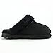 CLPP'LI Womens Slip on Faux Fur Warm Winter Mules Fluffy Suede Comfy Slippers-Black-10