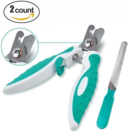 SKILEEN Pets Nail Clippers and Dogs Claw Trimmers with Nail File and Safety Quick Sensor Guard(Blue and White)