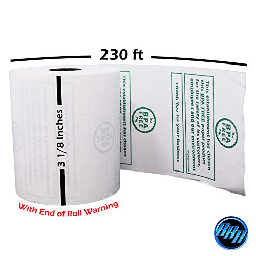 Pre Printed 3 1/8 x 230 Thermal Paper roll 50 Pack Cash Register Rolls BPA Free Made in USA from BuyRegisterRolls