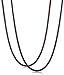FIBO STEEL 2 Pcs 2.5MM Leather Chain Necklace for Men Women Braided Necklace Chain,16-30 inches