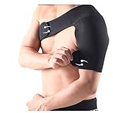OHMOTOR Breathable Adjustable Light Weight Shoulder Support Brace Unisex Sports Compression Brace Strap Wrap Belt for Rotator Cuff Injury Prevention and Recovery - Left Shoulder