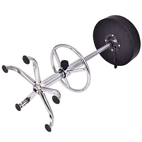 GentleShower Bar Stool 360 Degree Swivel Set of 2 Round Seat Height Adjustable Stool Chair Hydraulic Spa Salon Stools with Footrest for Lab Medical Office Kitchen etc Black