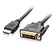UNMCORE Gold Plated HDMI to DVI-D Dual Link 24+1 Pin Male to Male HDMI Converter Adapter Cable 1080P (4.5FT) - Black