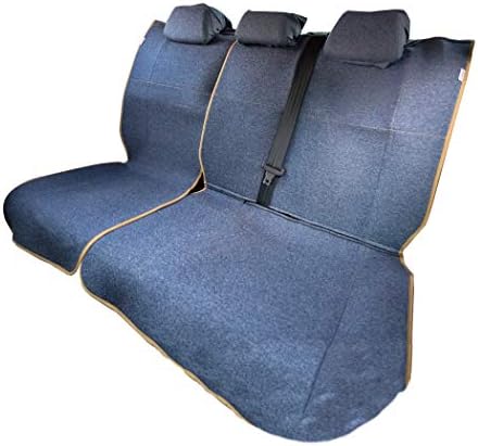 後部座席用シートカバー 普通車 メーカー在庫限り品 コンパクトカー用 かわいい ニットデニム柄洗える 日本製