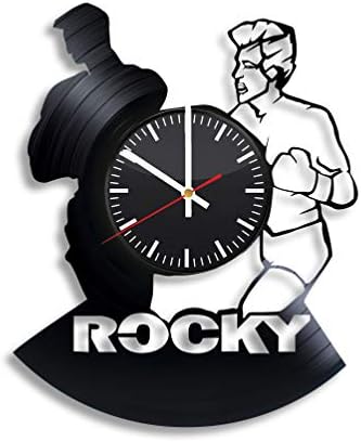 OlhaArtShop Rocky Balboa Vinyl Wall Clock, Vinyl Record Handmade Art Decor for Home Room Kitchen, Vintage Original Gift for Any Occasion, Party Supplies Decoration