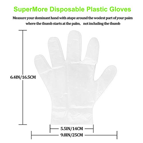 Disposable Clear Plastic Gloves - 400 Pieces Plastic Disposable Gloves,Disposable Polyethylene Work Gloves for Cooking,Cleaning,Washing,Painting,Hair Coloring