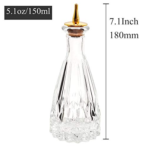 Bitters Bottle - DaVinci Bitter Bottle For Cocktail, 5oz / 150ml, Glass Dash Bottle With Stainless Steel Dasher Top - DSBT0015 (5oz/150ml) - Thumbnail 6