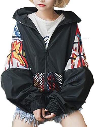 ＜ELEEJE＞ウインドブレーカー 原宿系 ファッション レディース ストリート系 韓国 ナイロンジャケット 白 黒 大きいサイズ 韓国ファッション（なかむら堂オリジナル）