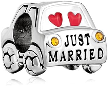 CHARMED LIFE Sweet Wedding Charm For Bride &amp; Groom Wedding Car Beads For Bracelets