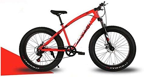 GASLIKE Hardtail Mountain Bikes, Dual Disc Brake Fat Tire Cruiser Bike, High-Carbon Steel Frame, Adjustable Seat Bicycle