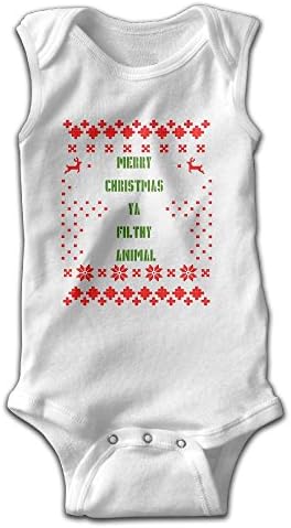 Merry Christmas Ya Filthy Animal Cotton Baby Boy Girl Sleep , Footless, Sleeveless