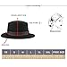Deevoov Boater Hat Women Wool Felt Flat Top Hat Party Church Bowknot Derby Trilby Hats
