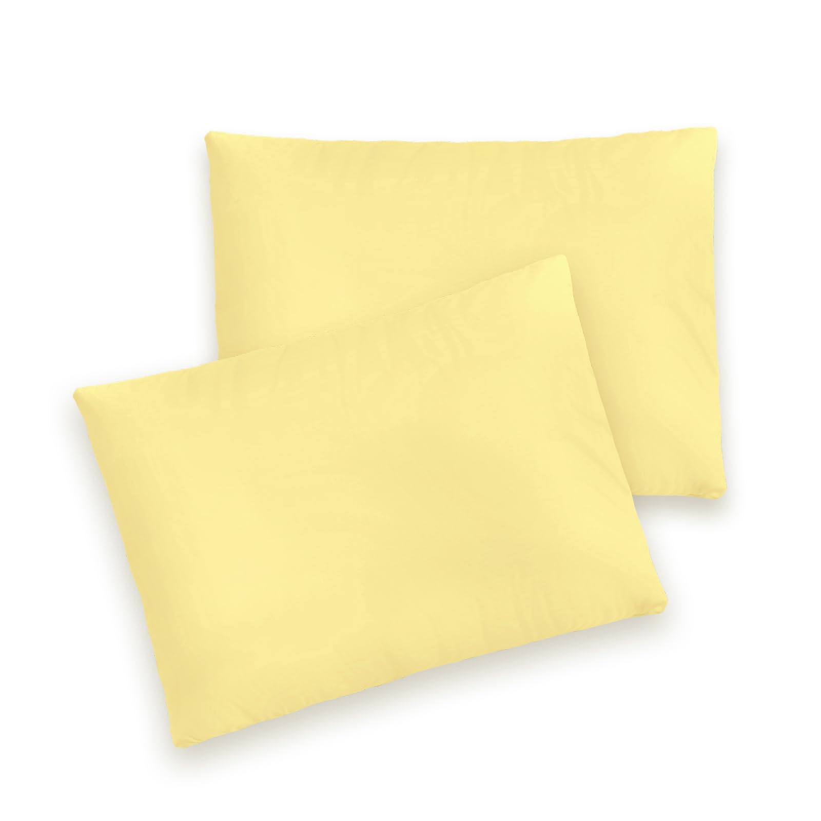 Pizuna Toddler Crib Pillow Cases 33x46cm Mellow Yellow, 2pc 400 Thread Count 100% Long Staple Cotton Luxurious Sateen Weave Baby Small Pillow Cases For Crib Bed By